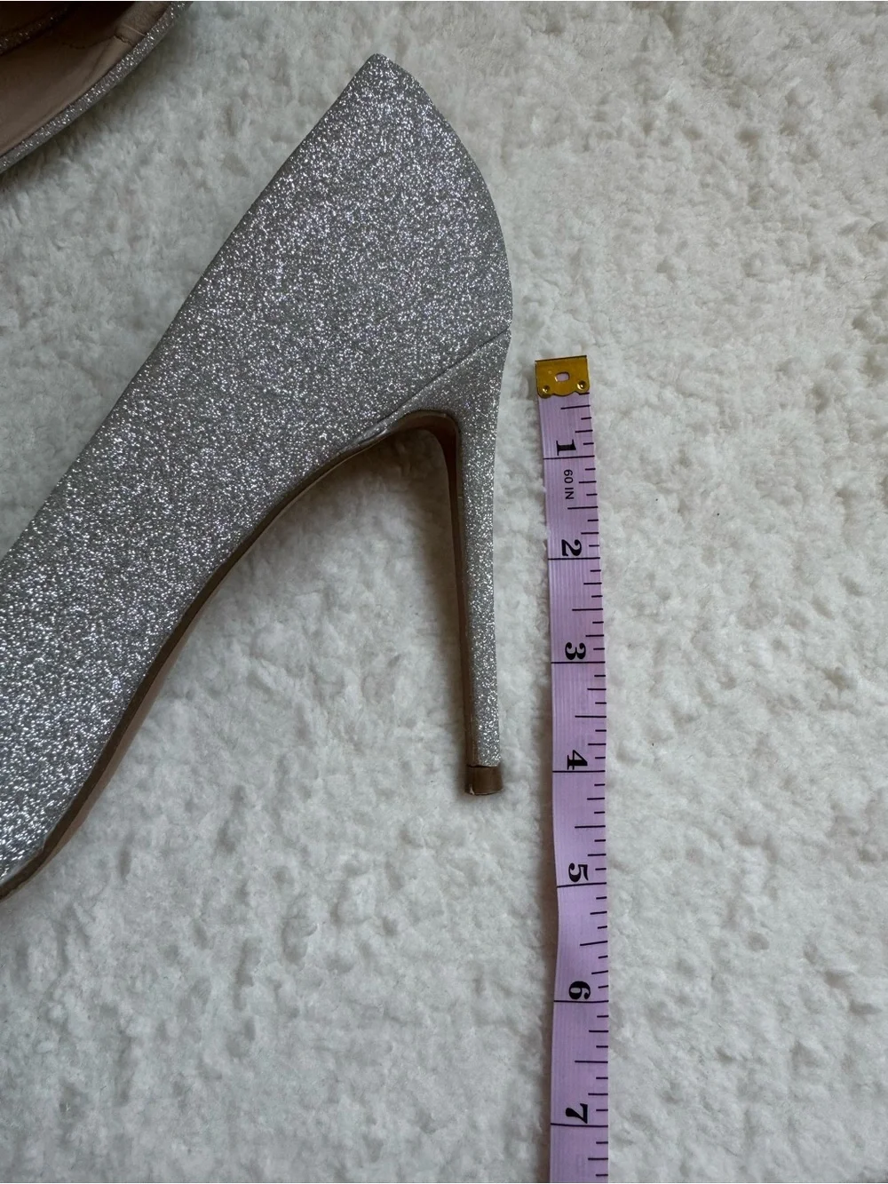 Dream Pairs Silver Glitter Rhinestone Bow Pointed Toe Stiletto Heels 8